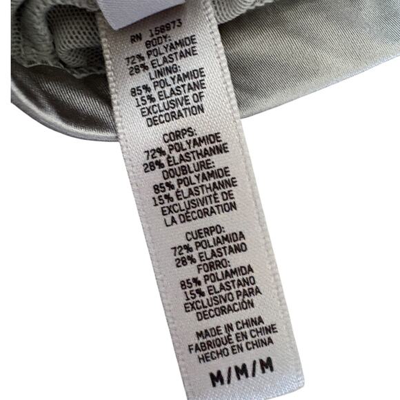 Skims Y2K Style Scoop Neck Bralette M Logo Rhinestones Spell Out Gorpcore Silver - Picture 7 of 8